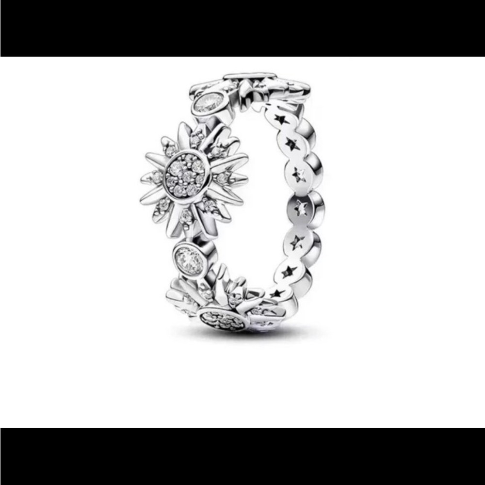 Celestial Pure Silver Size 56 Ring With Swarovski… - image 1